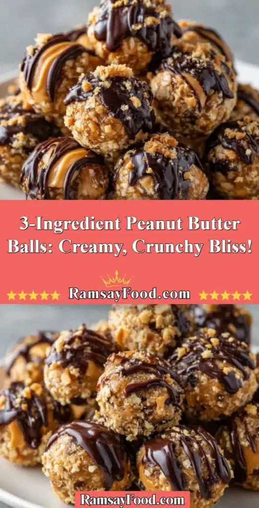 3-Ingredient peanut butter balls on a plate, ready to enjoy.