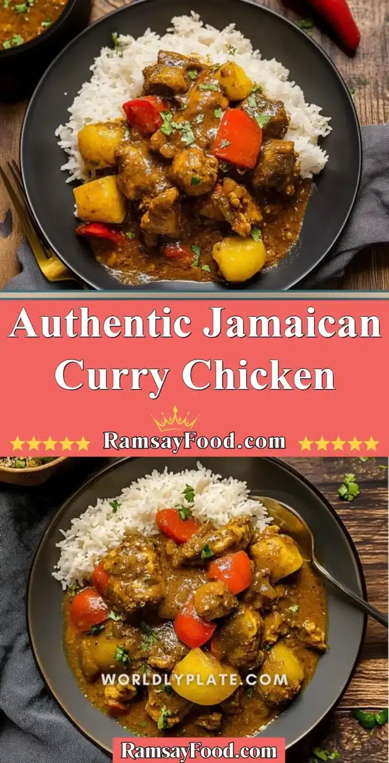 Authentic Jamaican Curry Chicken 7 Plate of authentic Jamaican Curry Chicken with vibrant spices and herbs