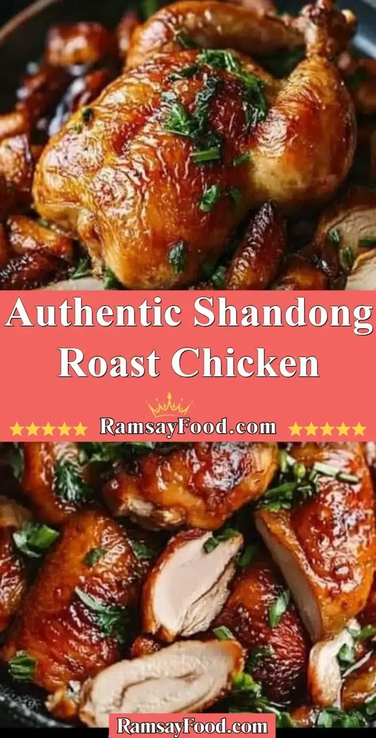 Authentic Shandong Roast Chicken 5 Plate of authentic Shandong Roast Chicken garnished with herbs and spices.