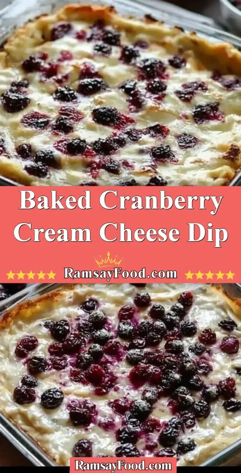 Baked Cranberry Cream Cheese Dip served in a festive dish