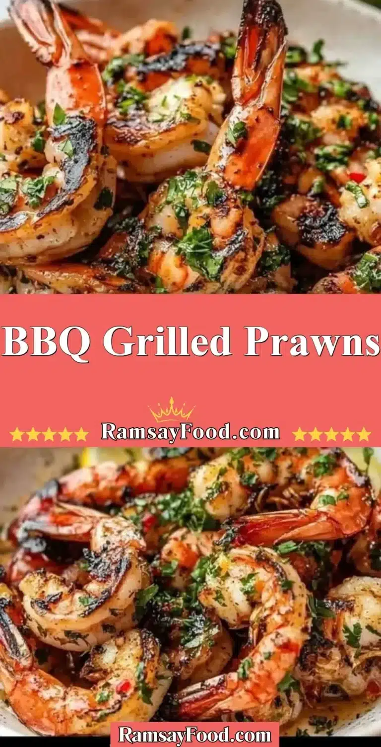 BBQ Grilled Prawns 8 Succulent BBQ grilled prawns on a barbecue grill, ready to be enjoyed.