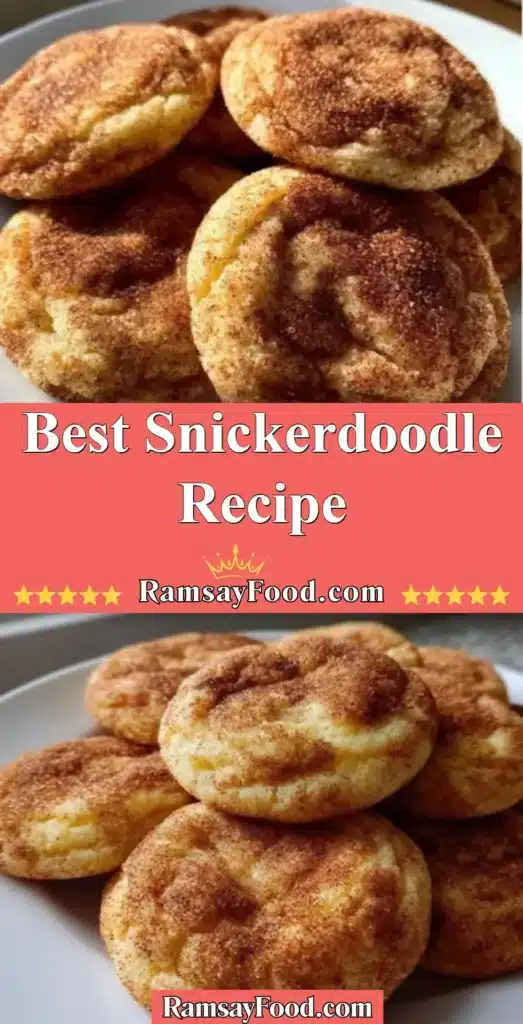 Delicious homemade snickerdoodle cookies dusted with cinnamon sugar