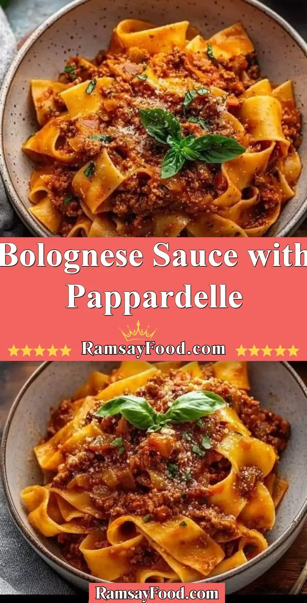 Bolognese Sauce with Pappardelle 2 Delicious Bolognese sauce with pappardelle pasta served in a bowl.