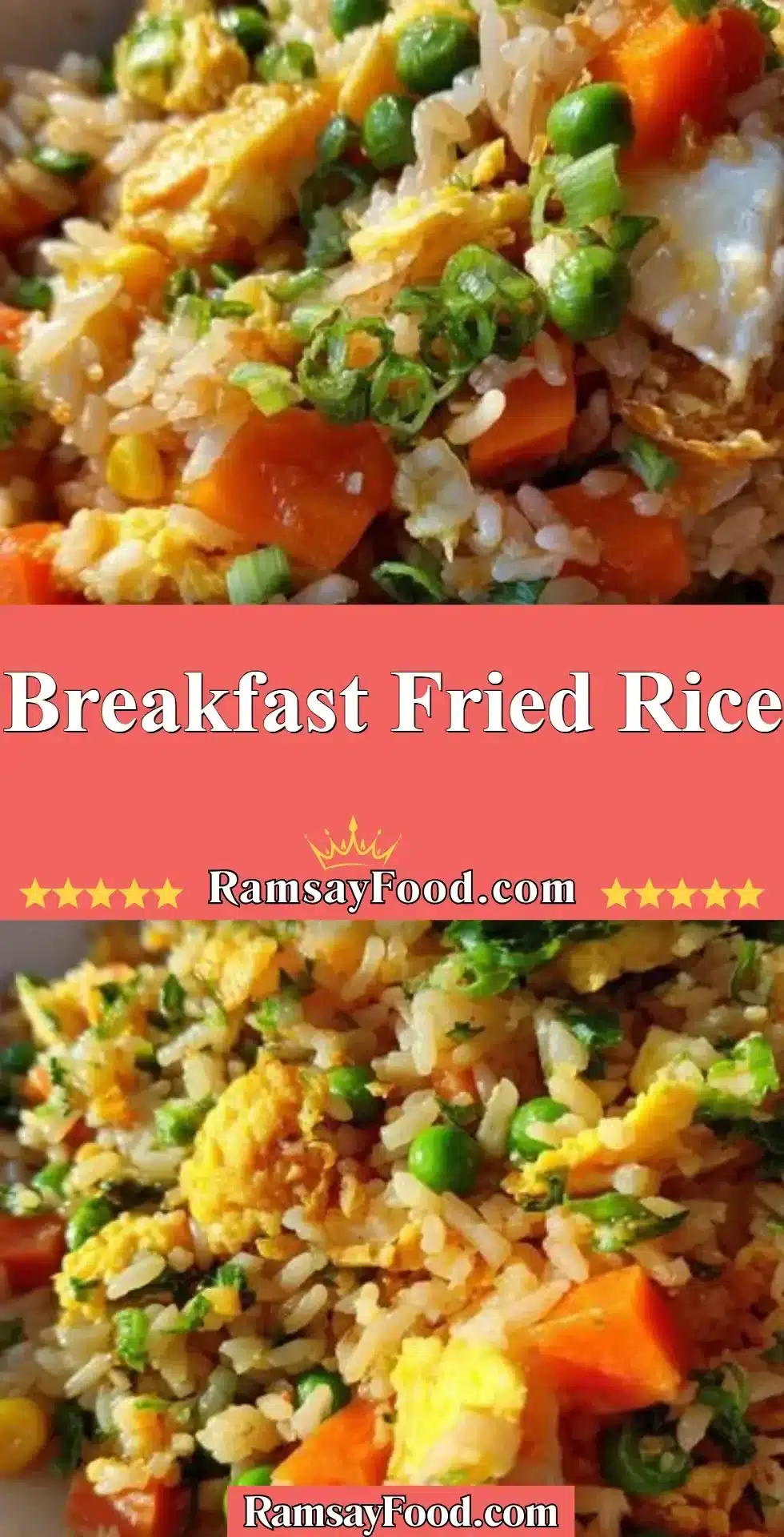 Breakfast Fried Rice 2 Delicious breakfast fried rice served in a bowl with colorful vegetables and eggs
