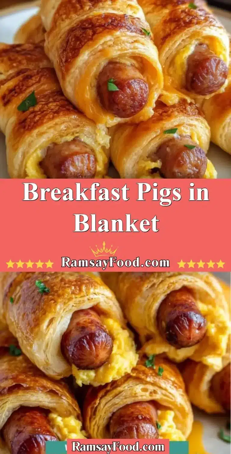 Delicious breakfast pigs in blanket served on a plate with garnish