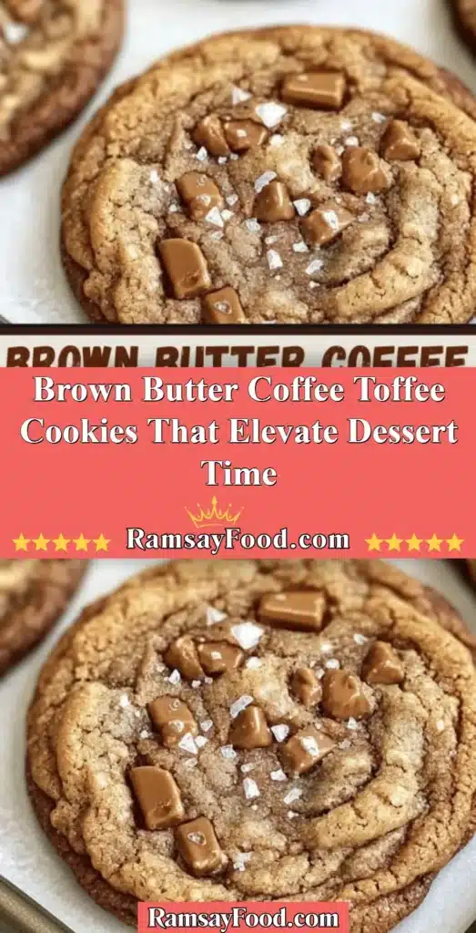 Delicious Brown Butter Coffee Toffee Cookies on a rustic plate