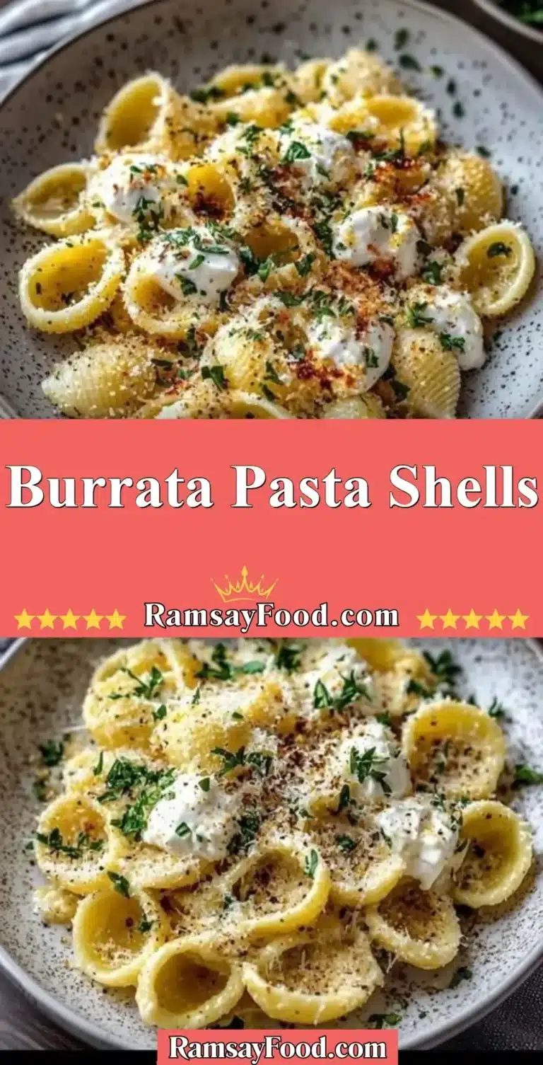 Burrata Pasta Shells 8 Delicious burrata pasta shells garnished with herbs and served in a bowl