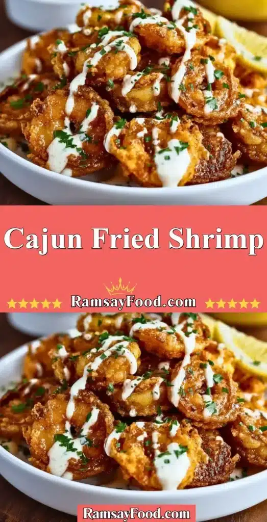 Plate of crispy Cajun Fried Shrimp garnished with herbs