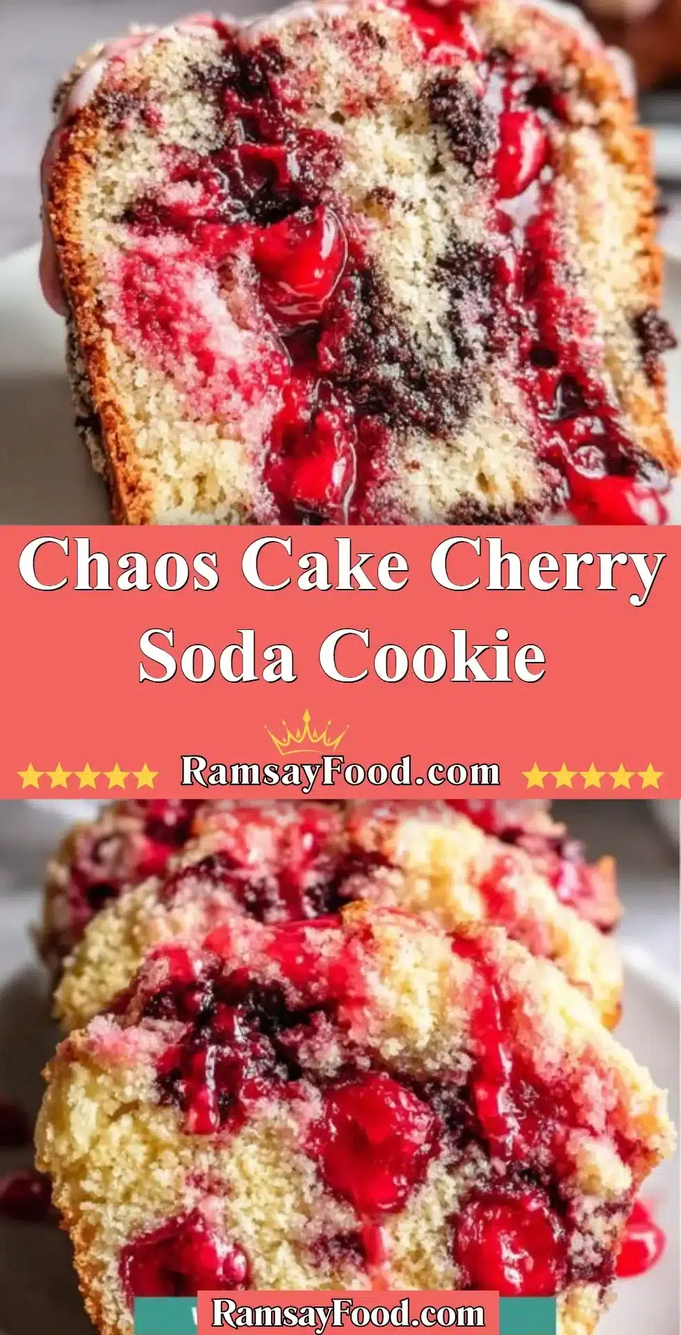 Chaos Cake Cherry Soda Cookie with colorful sprinkles and cherry flavor