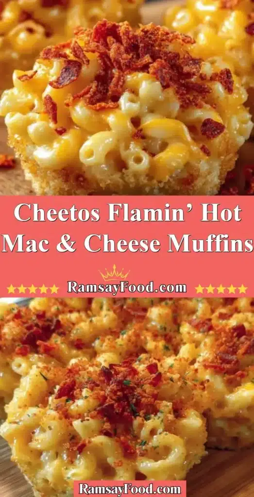 Cheetos Flamin' Hot Mac & Cheese Muffins fresh out of the oven