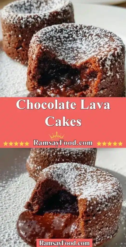 Delicious chocolate lava cakes with molten chocolate center
