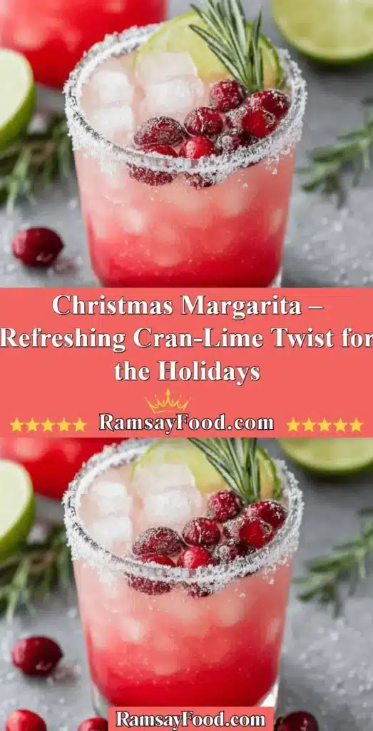 A vibrant Christmas Margarita with a cran-lime twist, holiday drink recipe