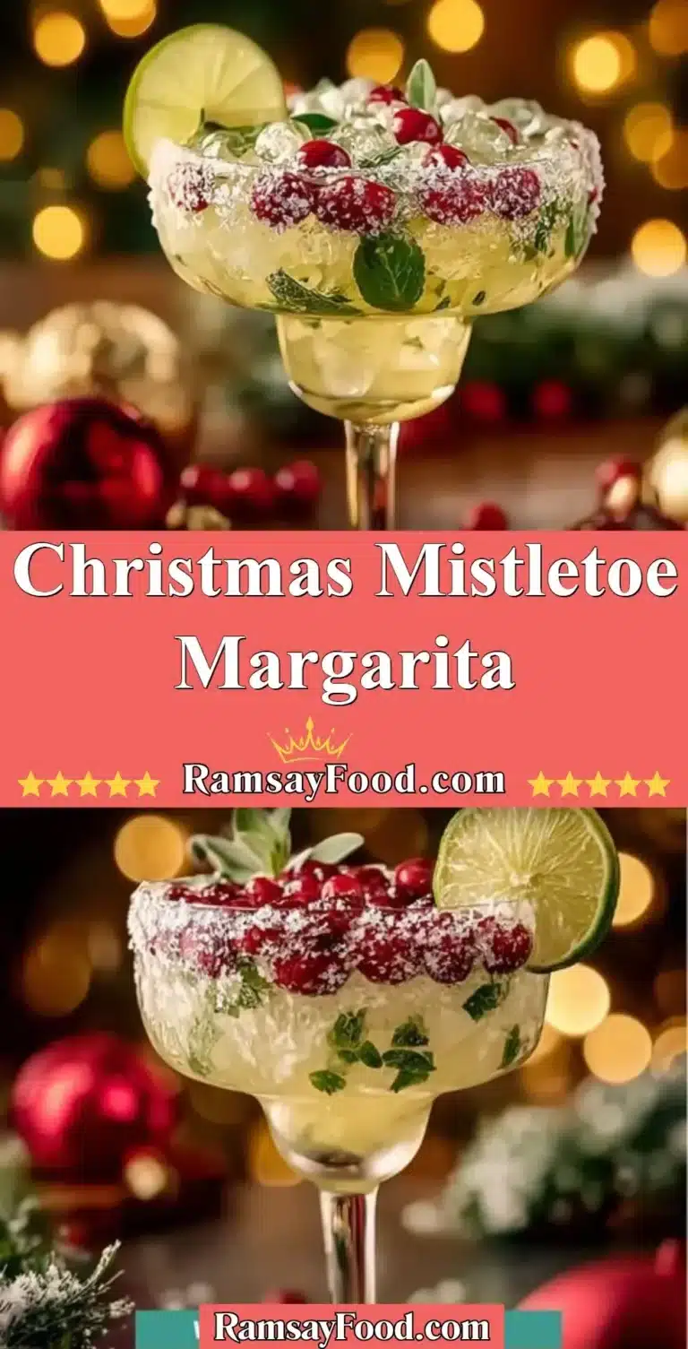 Christmas Mistletoe Margarita 5 Delicious Christmas Mistletoe Margarita garnished with fresh herbs and cranberries