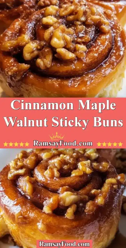 Delicious Cinnamon Maple Walnut Sticky Buns fresh out of the oven