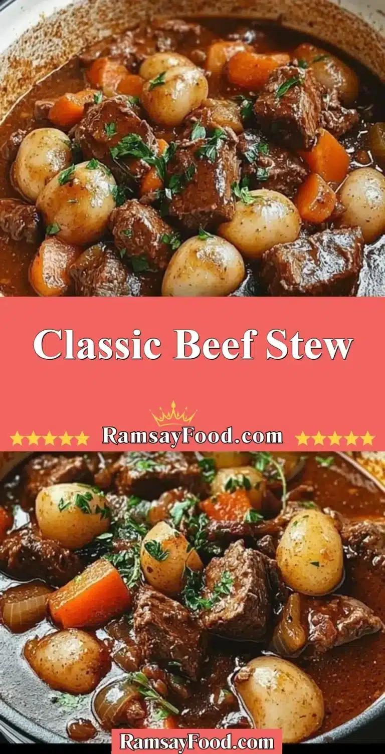 Classic Beef Stew 9 A bowl of classic beef stew filled with tender meat and vibrant vegetables
