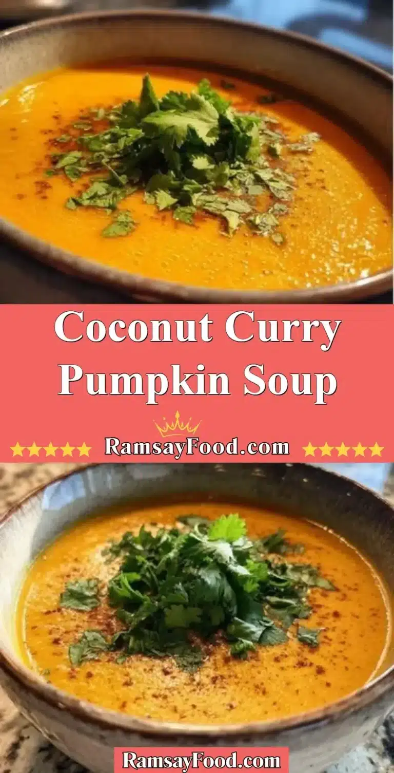 Coconut Curry Pumpkin Soup 4 Delicious bowl of Coconut Curry Pumpkin Soup garnished with herbs and spices