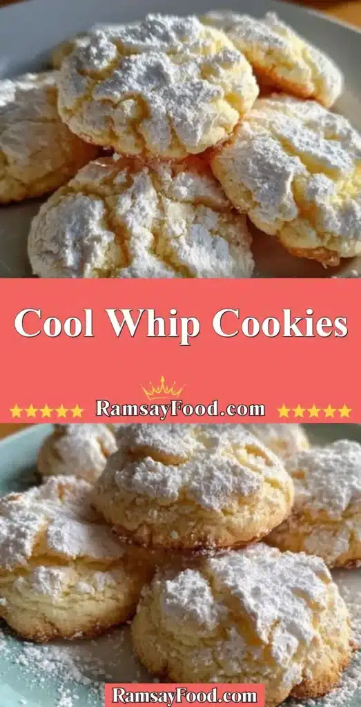 Delicious Cool Whip Cookies on a plate, ready to be enjoyed.