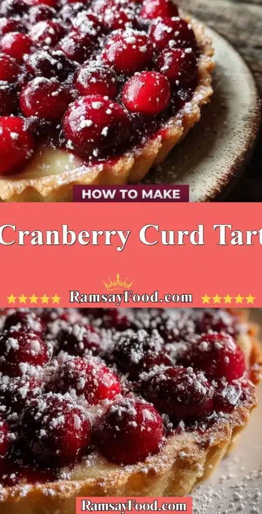 Cranberry Curd Tart with fresh cranberries and a buttery crust