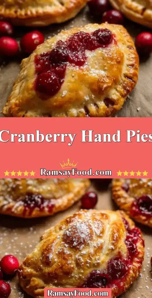 Freshly baked cranberry hand pies on a cooling rack