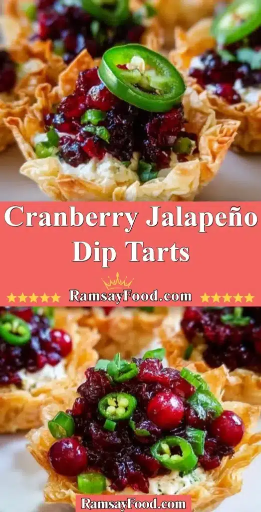 Delicious Cranberry Jalapeño Dip Tarts served on a platter.