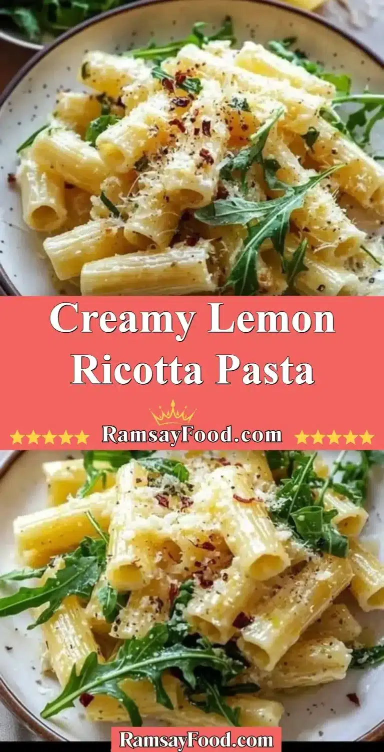 Creamy Lemon Ricotta Pasta 5 Creamy Lemon Ricotta Pasta topped with fresh herbs and lemon zest