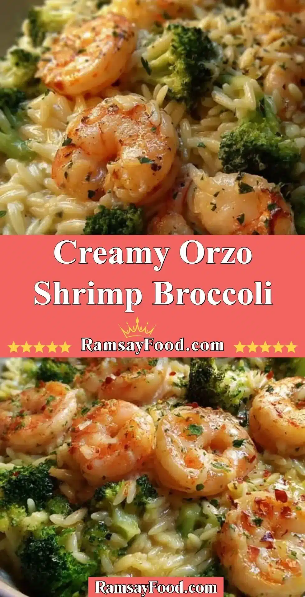 Creamy Orzo Shrimp Broccoli 2 Creamy Orzo Shrimp Broccoli dish served in a bowl