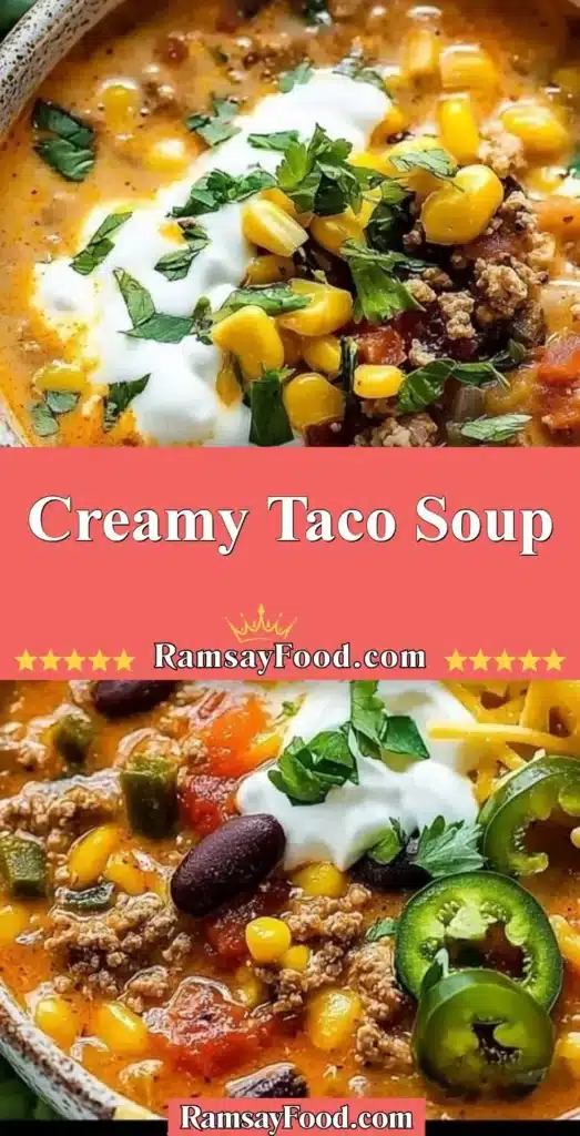 Bowl of creamy taco soup topped with cheese and cilantro