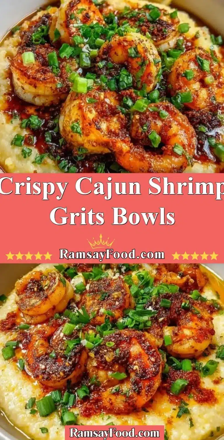 Crispy Cajun Shrimp Grits Bowls 8 Crispy Cajun shrimp grits bowls topped with fresh herbs and spices