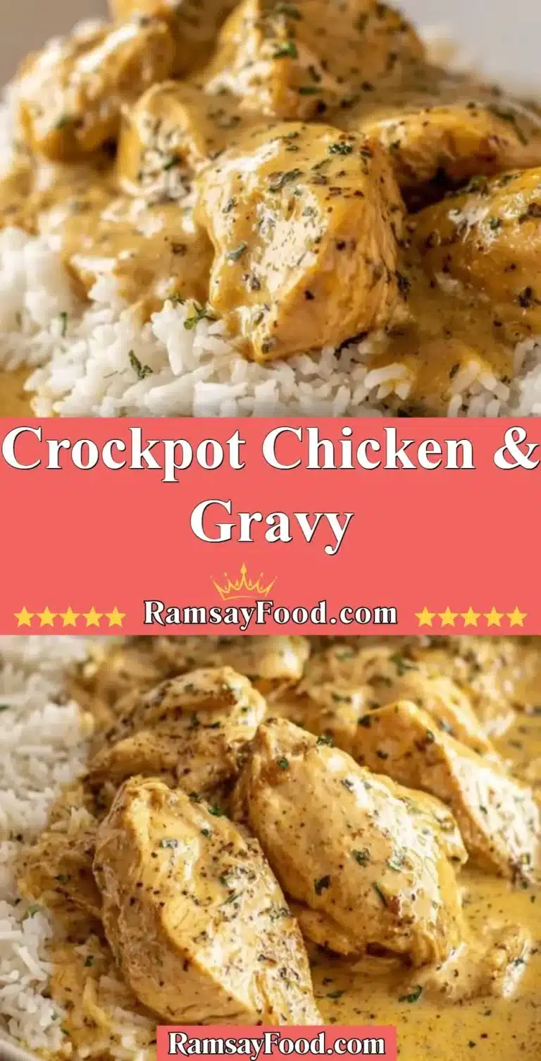 Crockpot Chicken & Gravy served with mashed potatoes