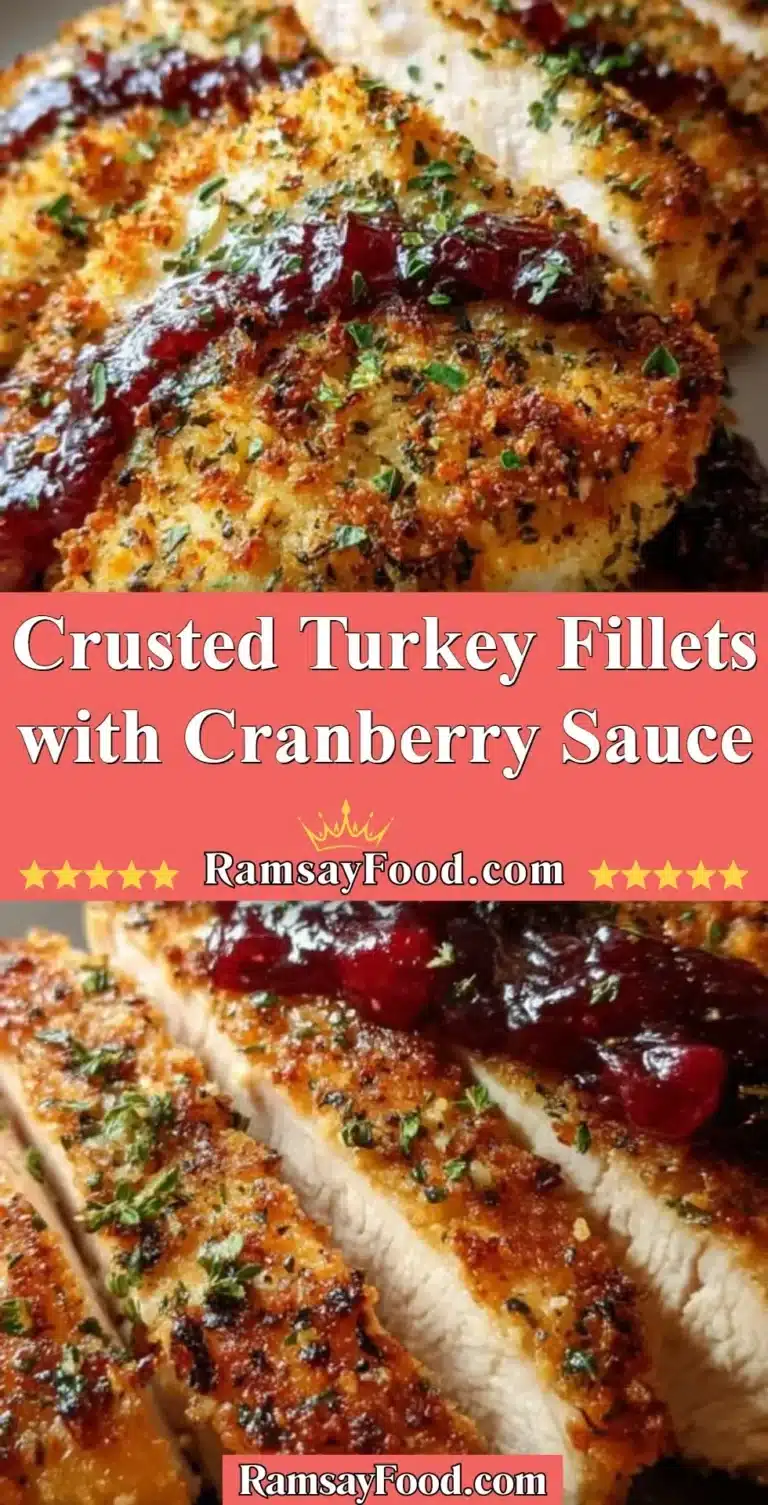 Crusted Turkey Fillets with Cranberry Sauce 4 Crusted turkey fillets served with homemade cranberry sauce