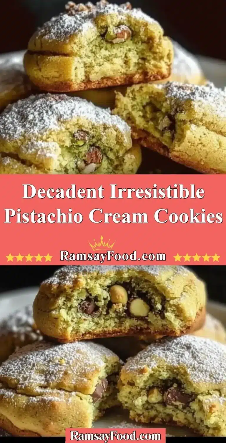 Decadent Irresistible Pistachio Cream Cookies 8 Plate of decadent pistachio cream cookies showcasing their rich green color and creamy texture.
