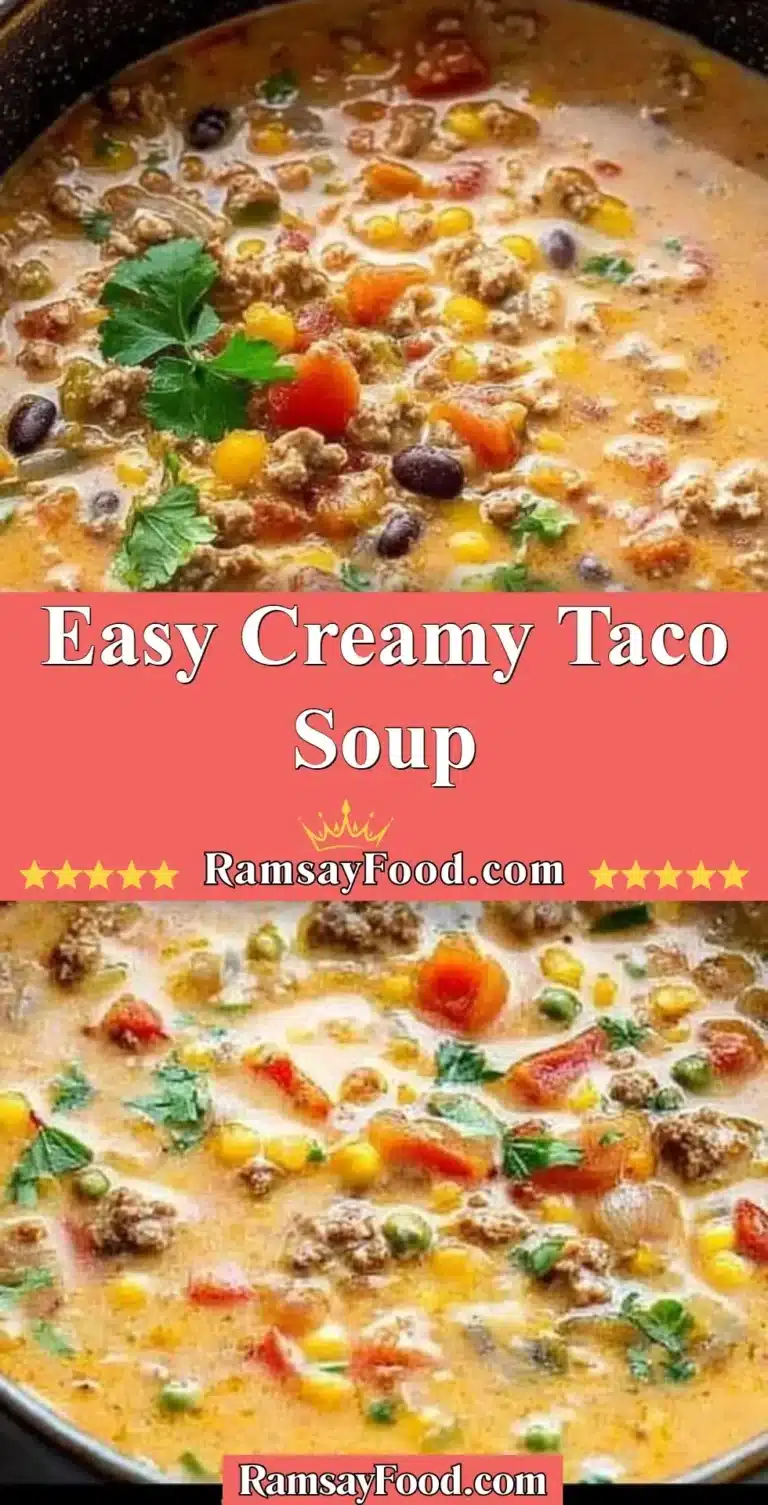 Easy Creamy Taco Soup 4 Bowl of easy creamy taco soup garnished with cheese and cilantro