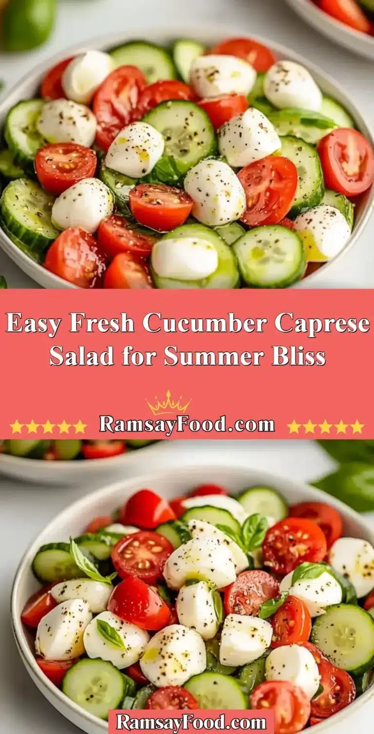 Easy and fresh Cucumber Caprese Salad served in a bowl