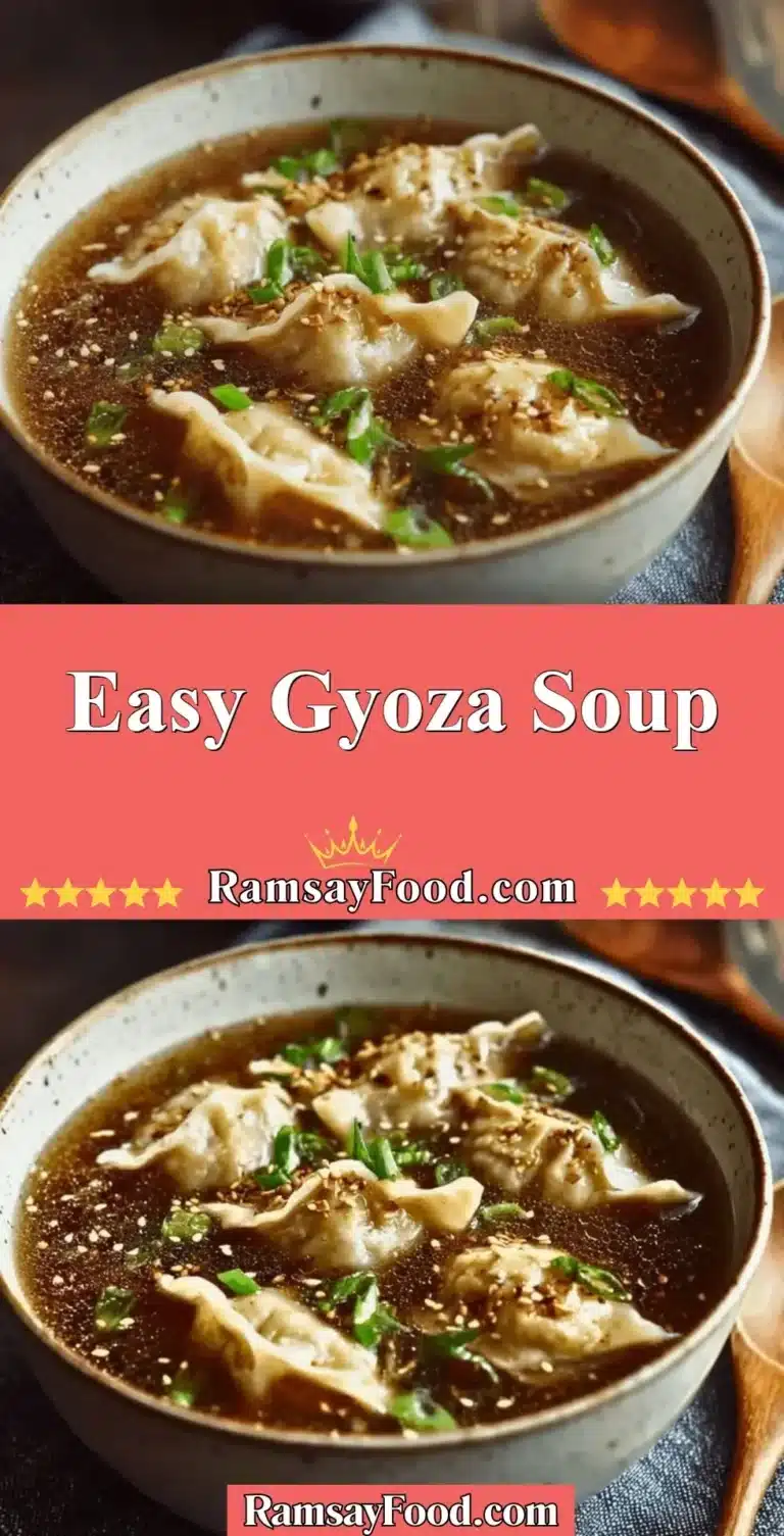 Easy Gyoza Soup 5 Bowl of easy gyoza soup with dumplings and vegetables