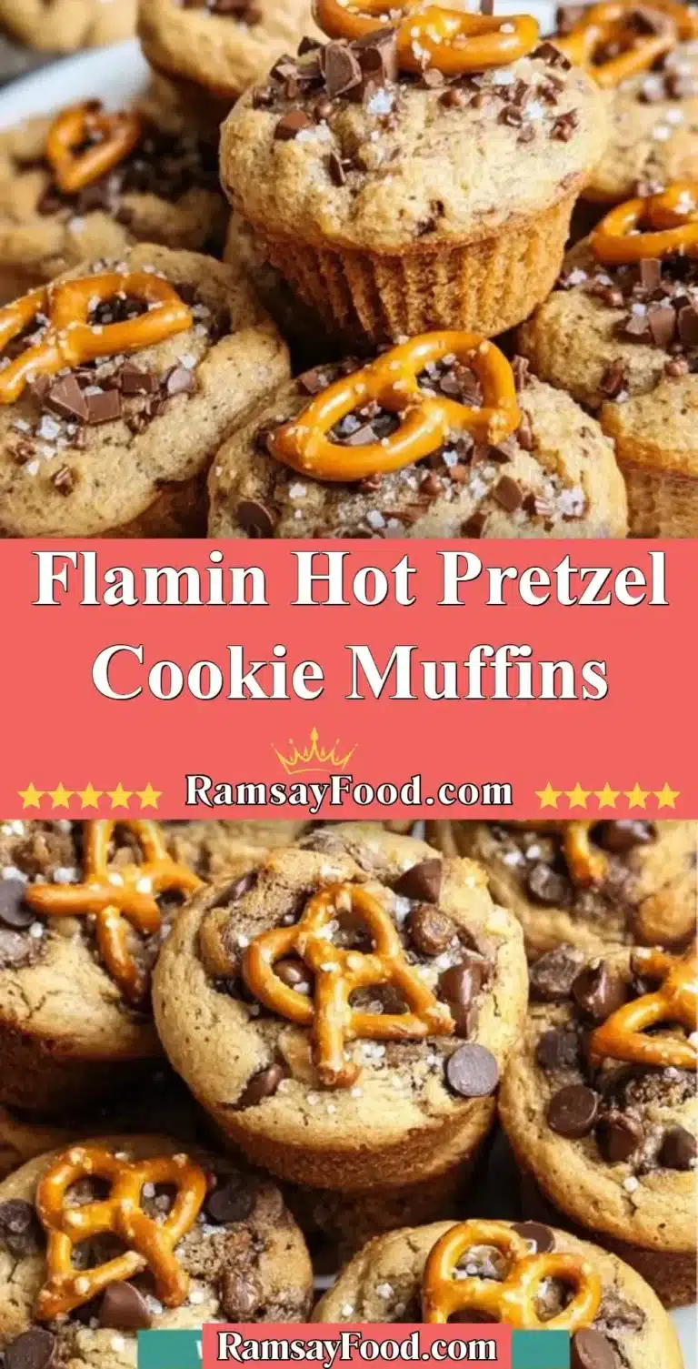 Flamin Hot Pretzel Cookie Muffins 4 Flamin Hot Pretzel Cookie Muffins with a spicy kick