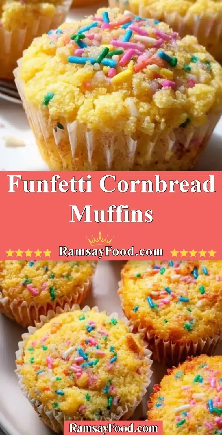 Delicious Funfetti Cornbread Muffins with colorful sprinkles