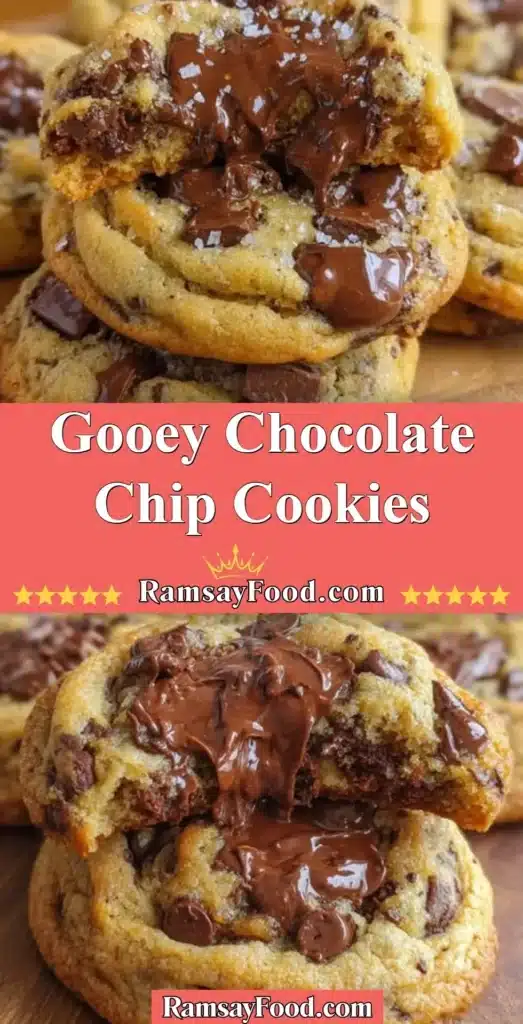 Freshly baked gooey chocolate chip cookies on a cooling rack.