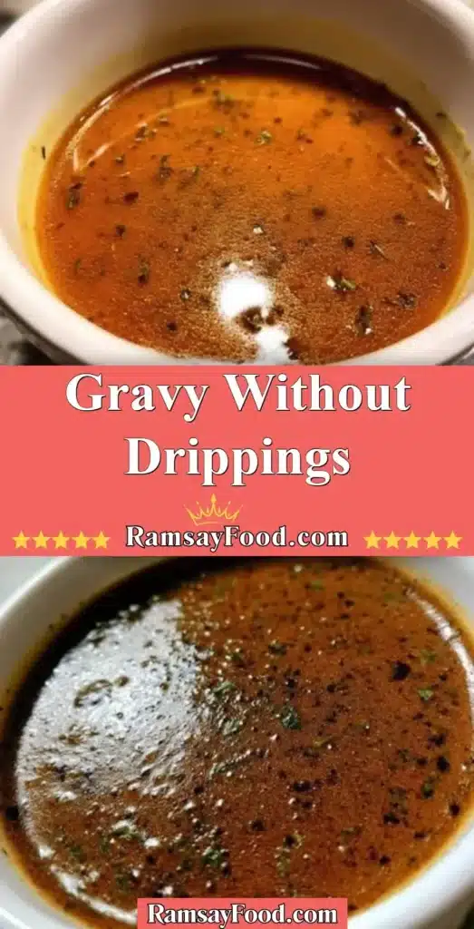 Delicious homemade gravy made without drippings for flavorful dishes.