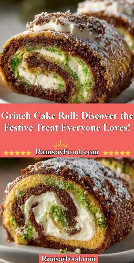 Delicious Grinch Cake Roll festive treat perfect for holiday celebrations
