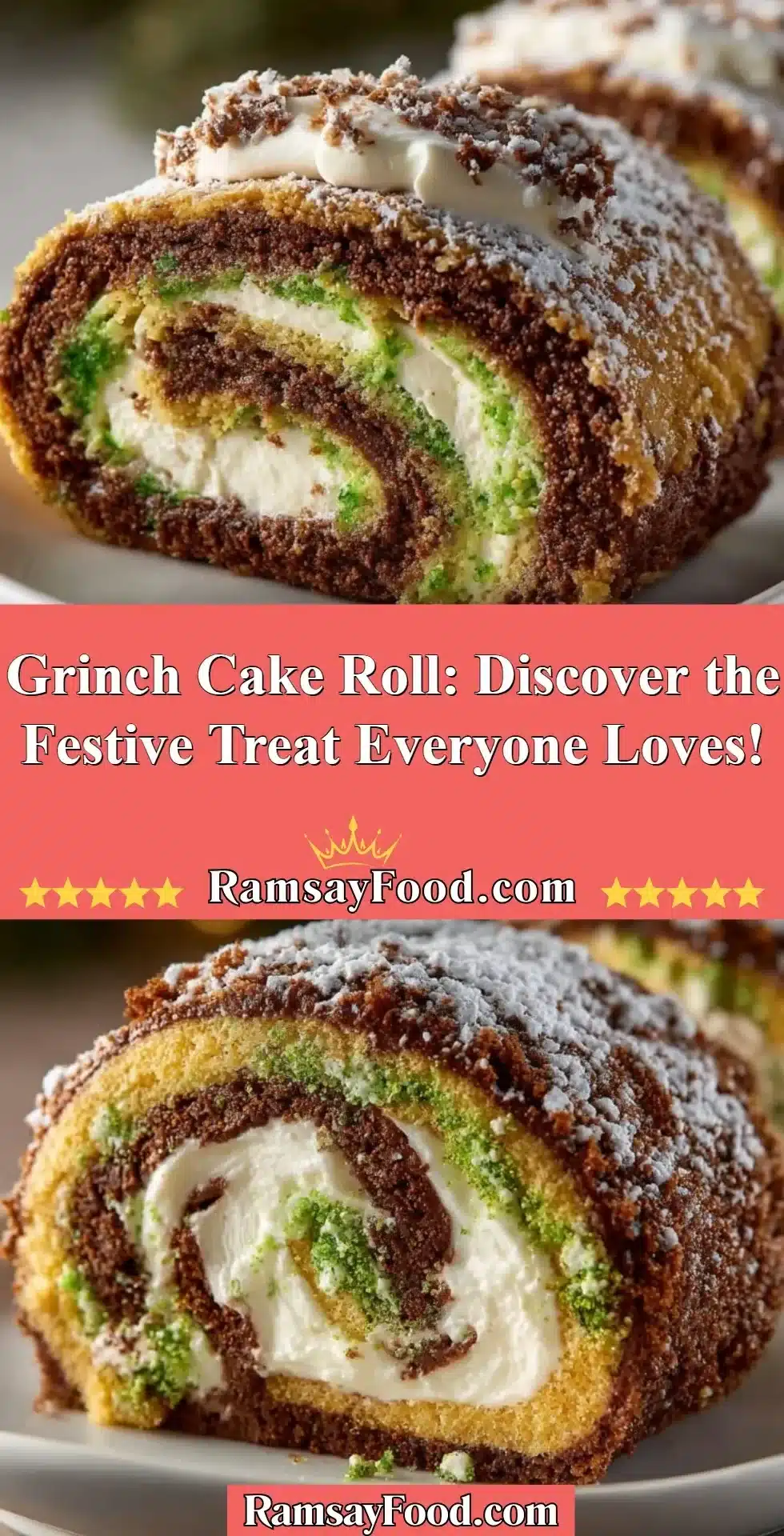 Delicious Grinch Cake Roll festive treat perfect for holiday celebrations