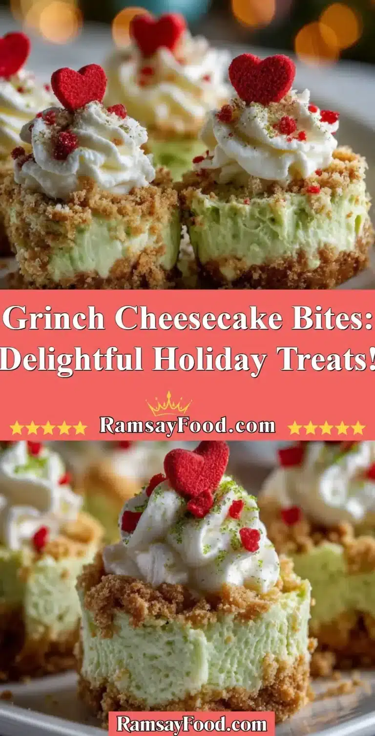 Festive Grinch cheesecake bites for holiday celebrations