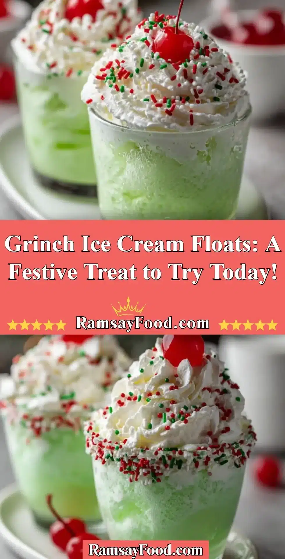 Grinch Ice Cream Floats: A Festive Treat to Try Today! 2 Festive Grinch ice cream floats for Christmas celebration
