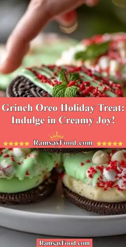 Grinch Oreo Holiday Treat featuring festive green cream and Oreo cookies