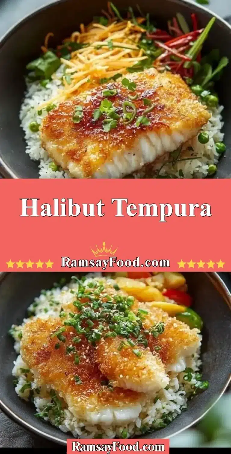 Delicious Halibut Tempura served with dipping sauce and garnishes