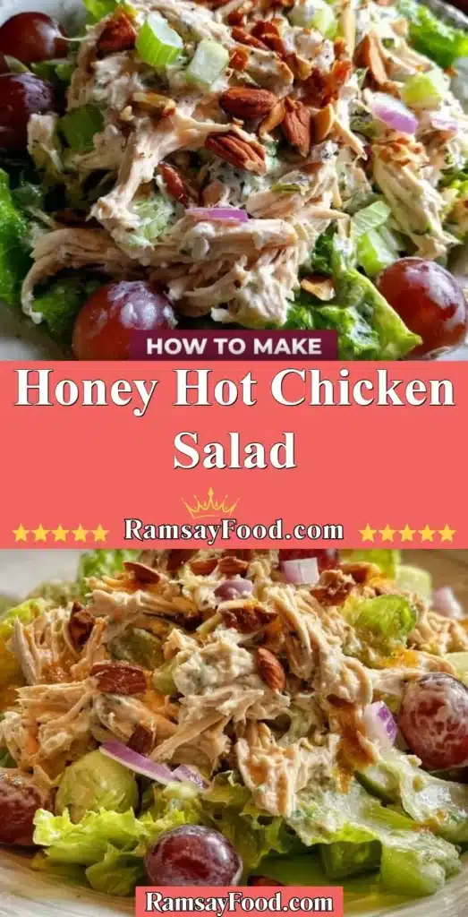 Honey Hot Chicken Salad with vibrant vegetables and spicy honey dressing