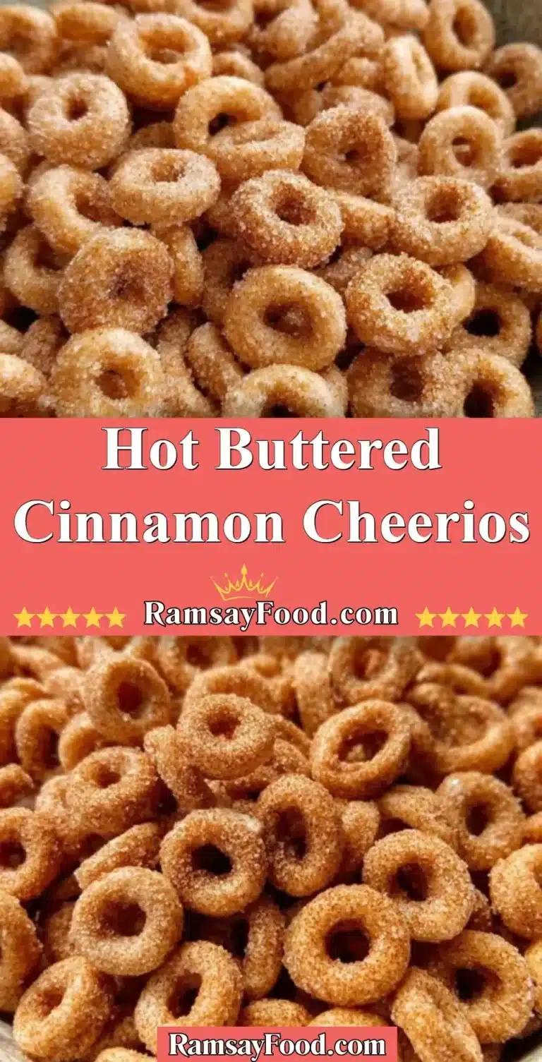 Bowl of Hot Buttered Cinnamon Cheerios topped with cinnamon and butter.