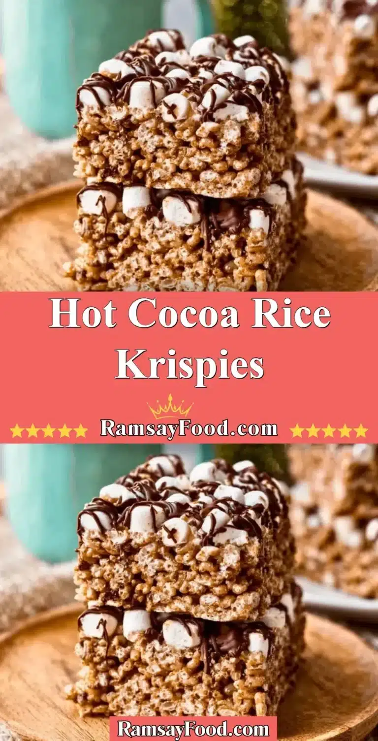 Delicious Hot Cocoa Rice Krispies treats in a festive setting