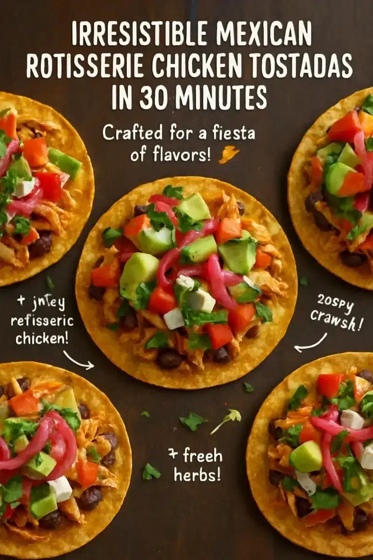Irresistible Mexican Rotisserie Chicken Tostadas in 30 Minutes 5 Delicious Mexican rotisserie chicken tostadas topped with fresh ingredients