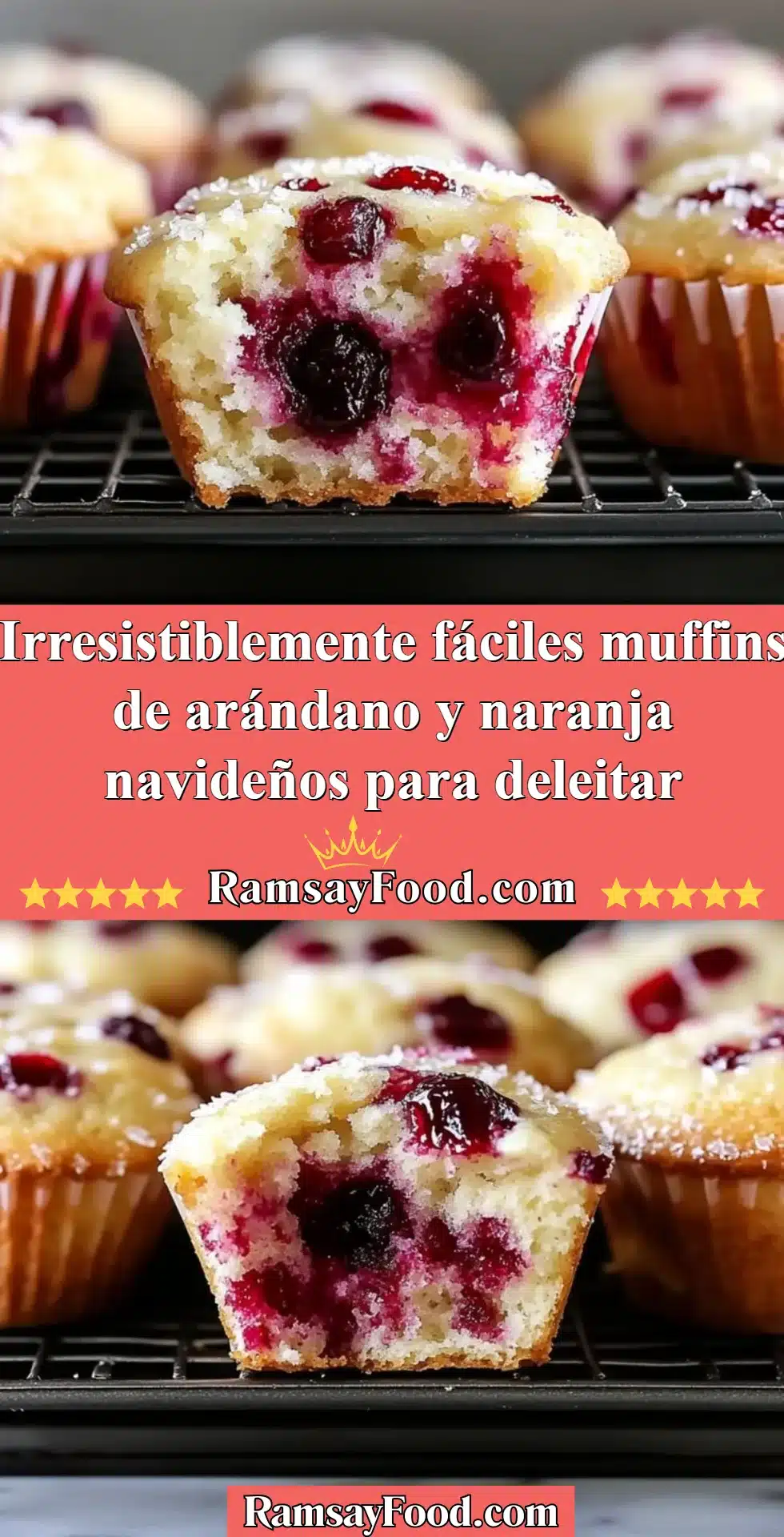 Irresistiblemente fáciles muffins de arándano y naranja navideños para deleitar 2 Festive blueberry and orange muffins for the holiday season