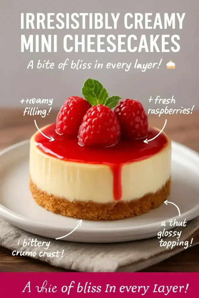 Delicious mini cheesecakes featuring a classic New York style, perfect for dessert lovers.